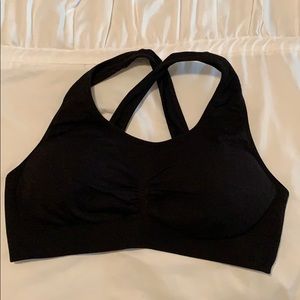 Black sports bra.